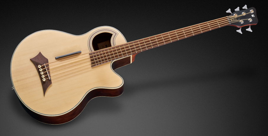 RockBass Alien Deluxe, 5-String - Natural Transparent Satin